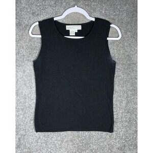 Vintage‎ Pineapple Moon SILK Tank Top Womens Size Medium Black Pullover Knit